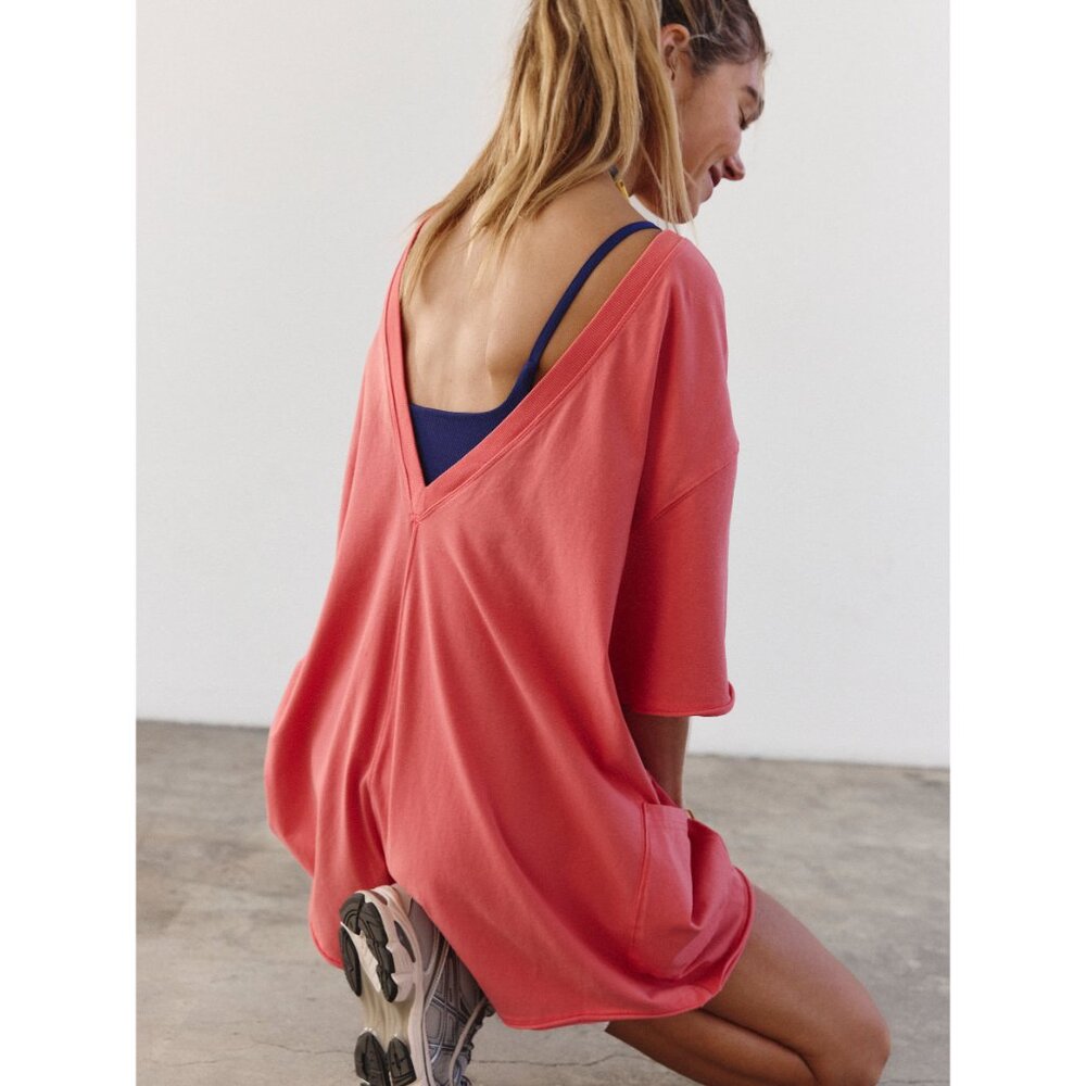 🎉LAST CHANCE🎉 FP MOVEMENT Hot Shot Tee Romper / Hibiscus - Picture 2 of 5